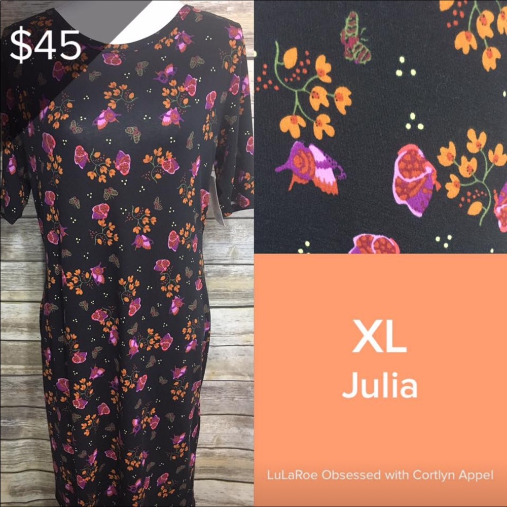 LuLaRoe Julia 3 Quarter Length Dress